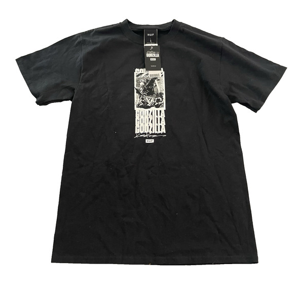 HUF Men's Small Godzilla Terror Short Sleeve T Shirt Crew Black - Picture 1 of 4